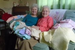 Barbara & Edie + their knitting for Pach 2015